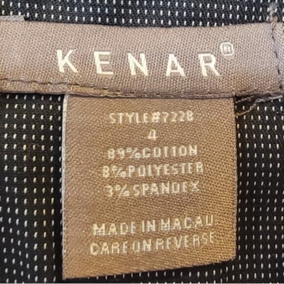 Kenar Pants Cotton Blend Size 4 Womens Cropped Flare Leg 6 in Side Zip Sailor - Picture 7 of 8